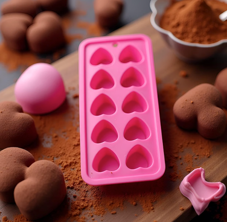 Pink Tray Heart Ice Cube Tray