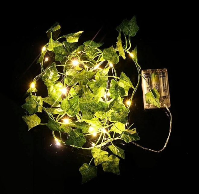 Artificial Money Plant Vine with 30 Warm White LED Lights