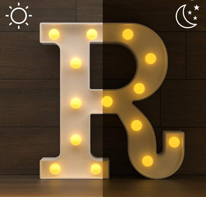 ALPHABET LED LETTER (GOLDEN ) - CHOOSE ANY LETTER
