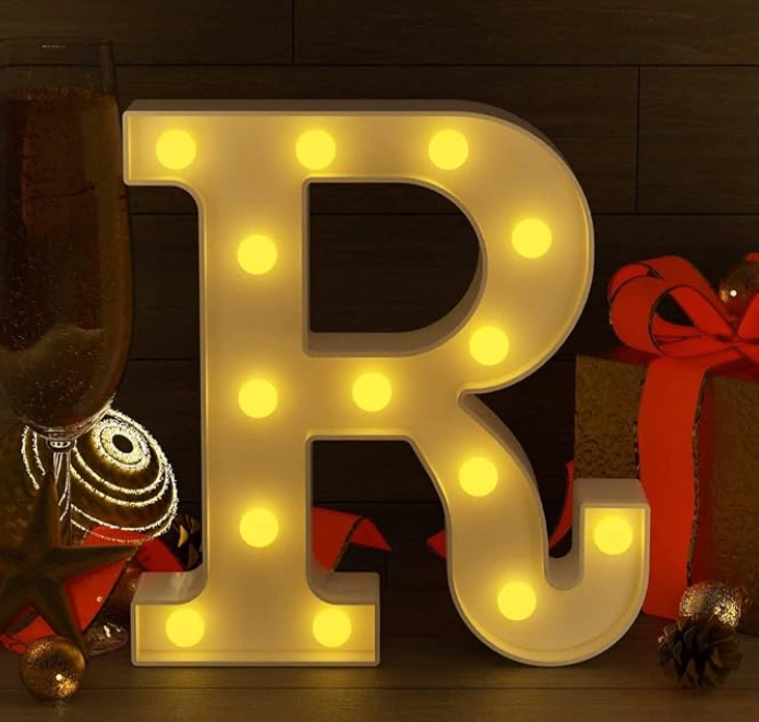 ALPHABET LED LETTER (GOLDEN ) - CHOOSE ANY LETTER