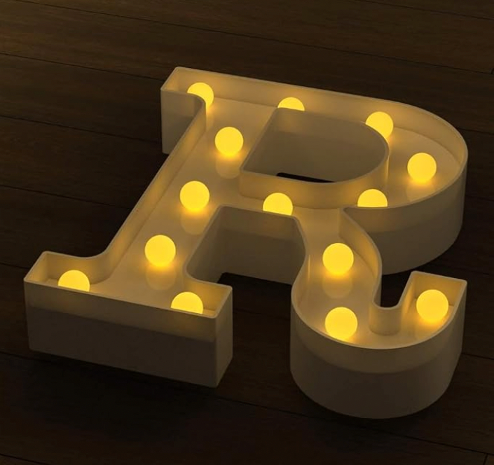 ALPHABET LED LETTER (GOLDEN ) - CHOOSE ANY LETTER