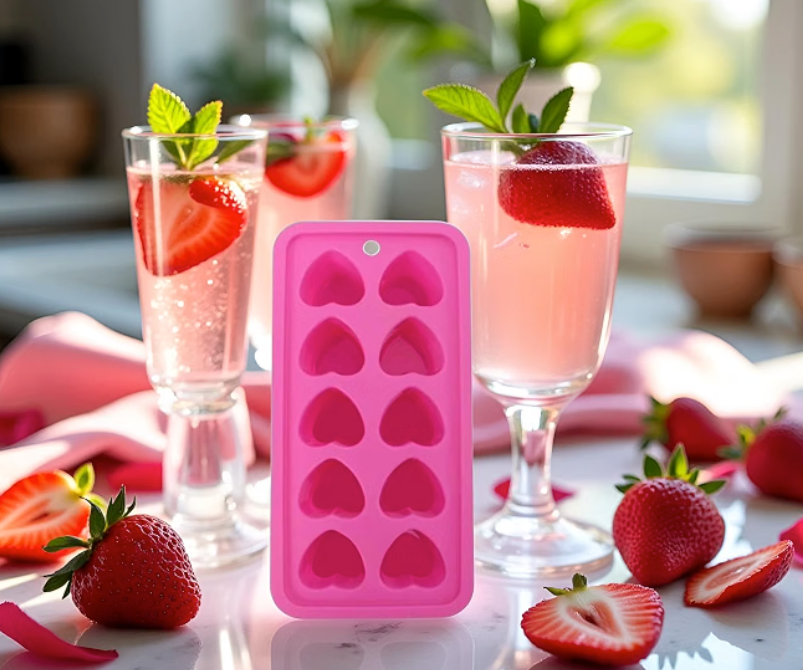 Pink Tray Heart Ice Cube Tray